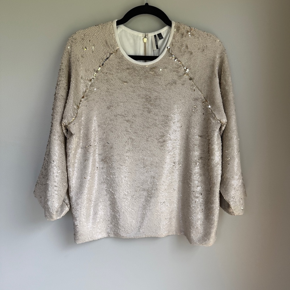 Vintage Topshop Cream Sequin Blouse NWT | Size: Small (US: 8)
